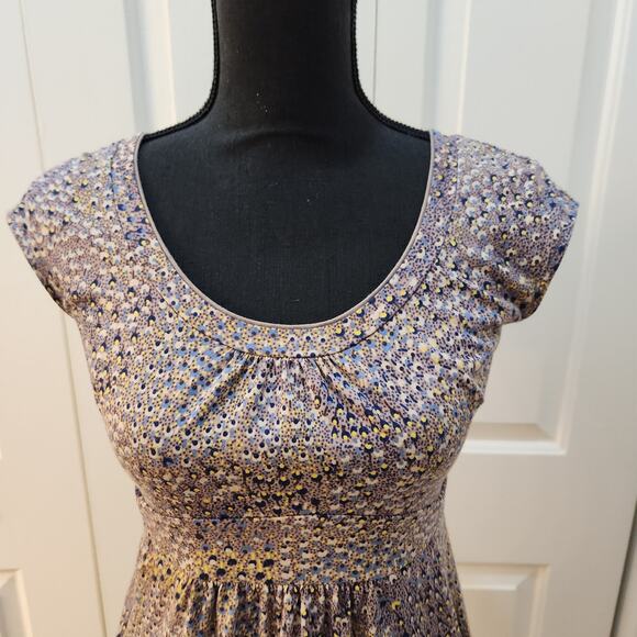 Boden size 4R Purple Dress with Yellow and Blue Floral Print - Picture 2 of 10